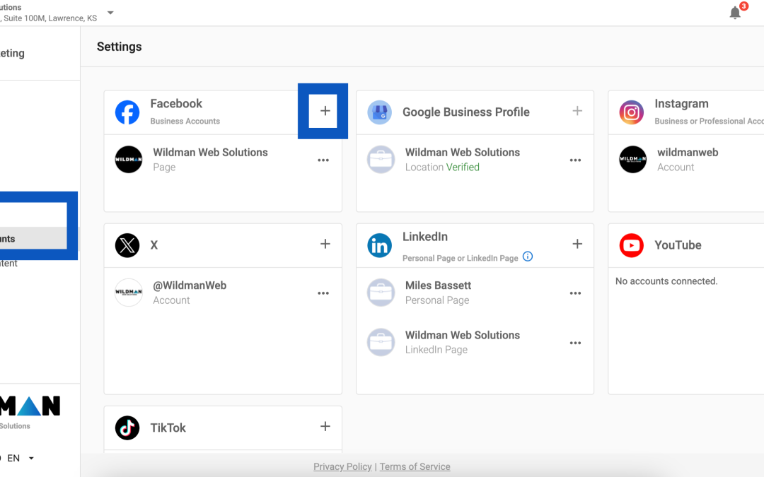 Connecting and Managing Accounts in Social Marketing