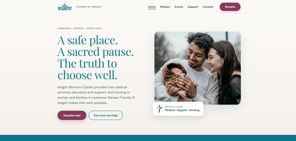 The Friends of Insight homepage, a website built by Wildman Web Solutions