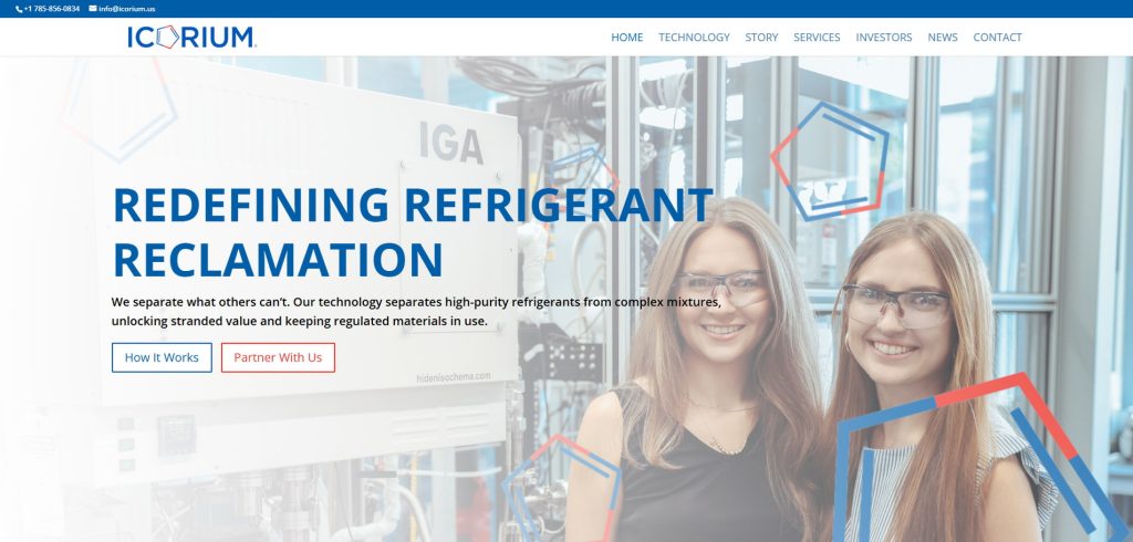 The Icorium homepage, a website built by Wildman Web Solutions